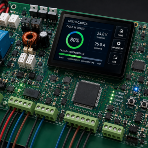 Scheda elettronica con display per la gestione della carica a microprocessore